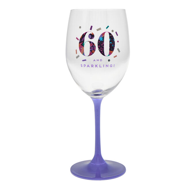60 & Sparkling Wine Glass