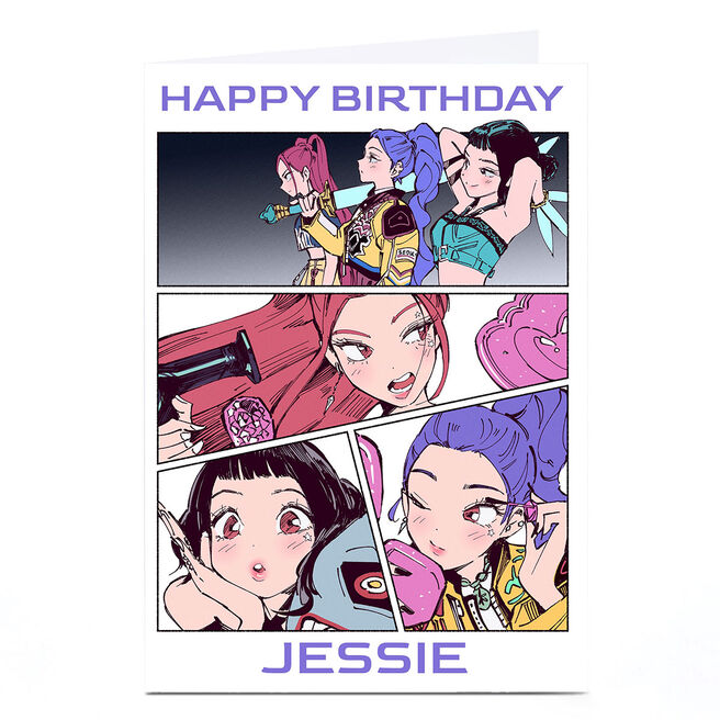 Personalised Birthday Card - K-Pop Demon Hunters Comic Book