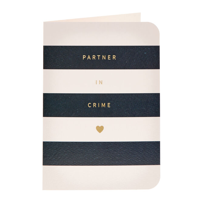 Partner in Crime Striped Valentine's Day Card