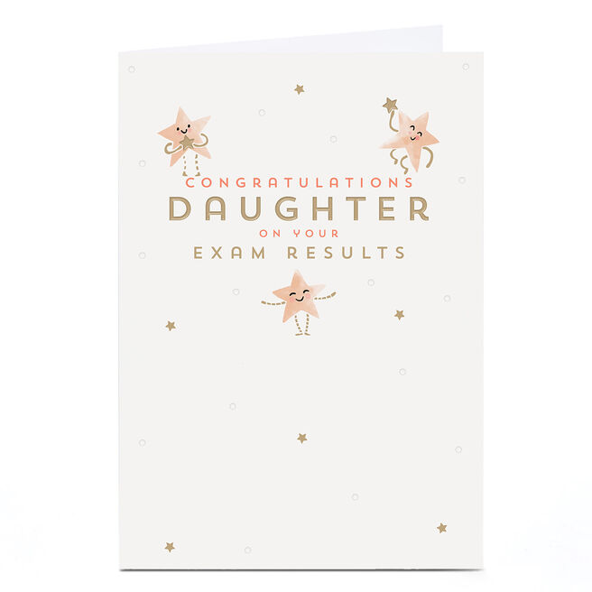 Congratulations Card - Star Exam Results, Daughter
