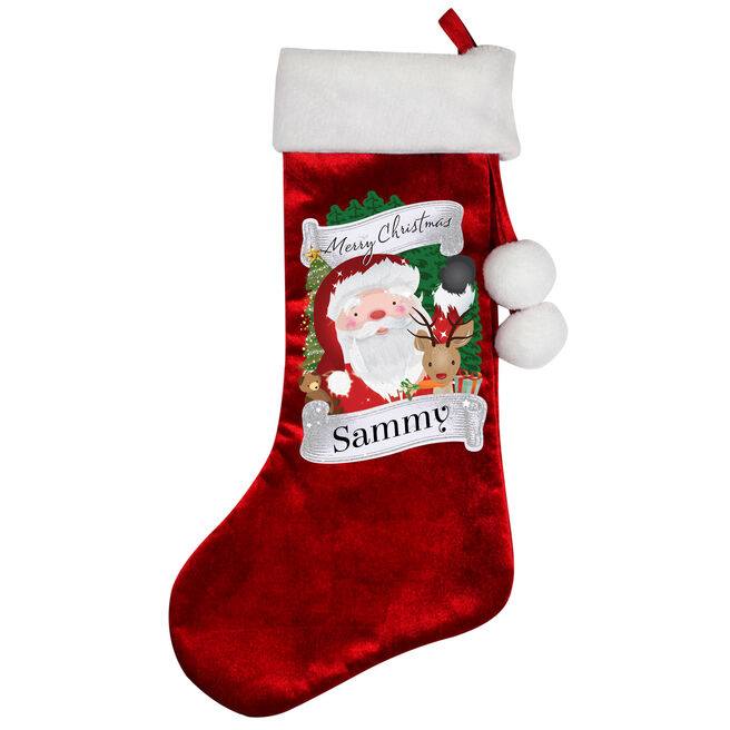 Personalised Red Santa Christmas Stocking