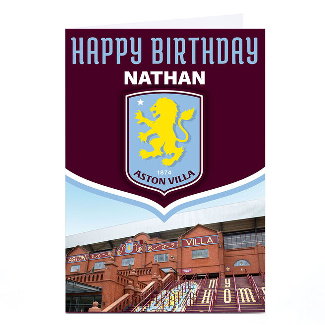 Personalised Football Birthday Card - Aston Villa Happy Birthday