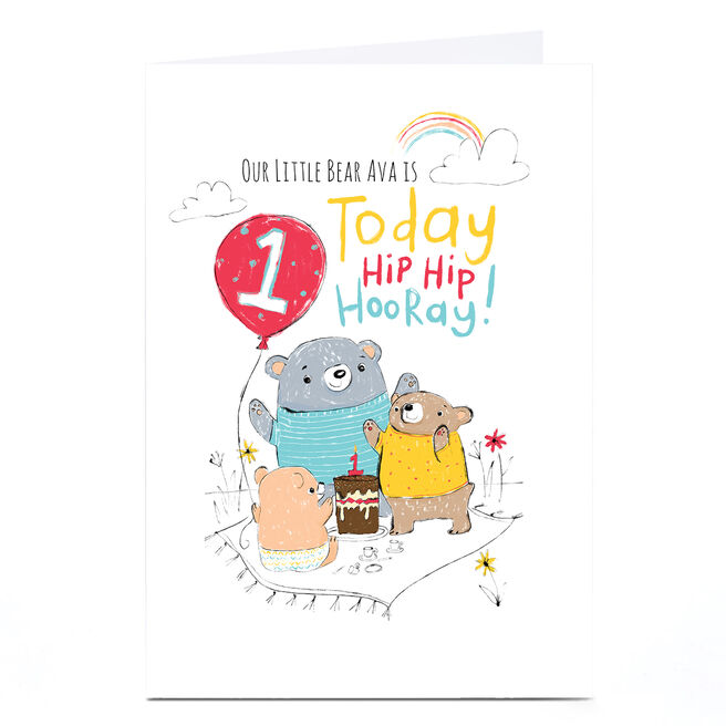 Personalised Emma Valenghi Birthday Card - 1 Hip Hip Hooray