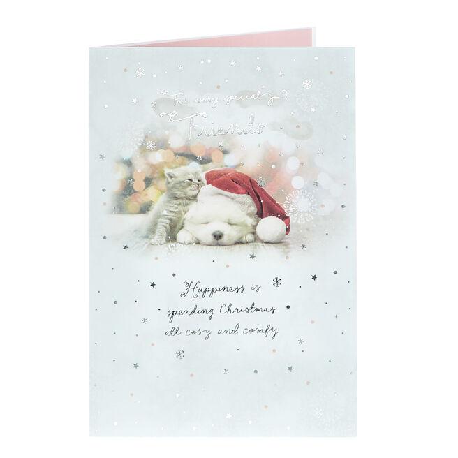 Christmas Card - Special Friends Kitten & Puppy