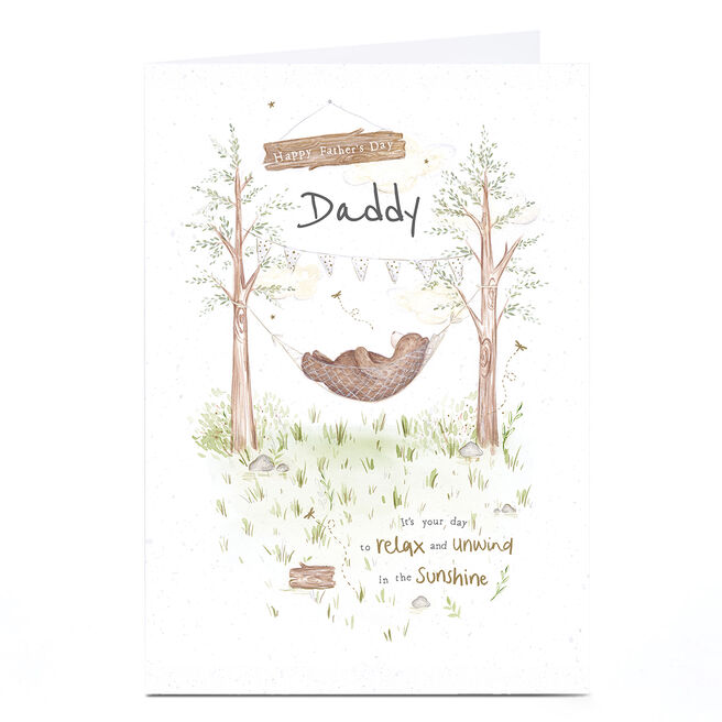 Personalised Father's Day Card - Bear Hammock, Daddy