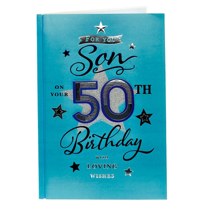 50th Birthday Card - Son Loving Wishes