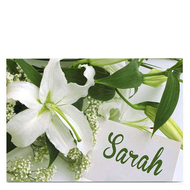 Personalised Card - White Lily