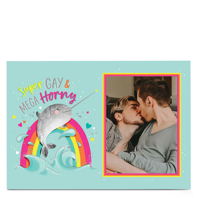 Photo Valentine's Day Card - Super Gay Narwhal