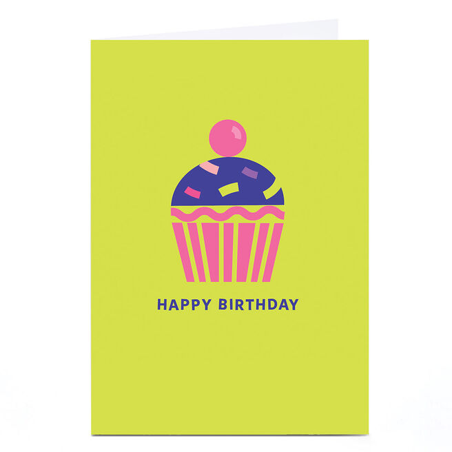 Personalised Birthday Card - Happy Birthday Cup Cake