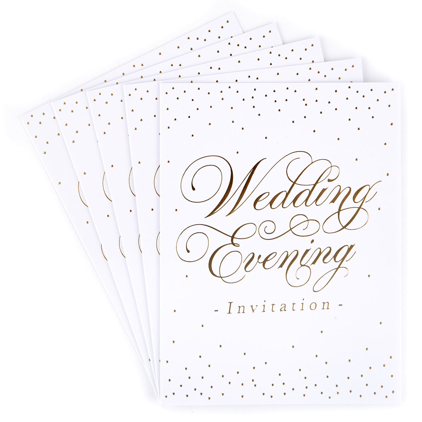 Buy White & Gold Evening Wedding Invitations Set of 12 for GBP 1.79