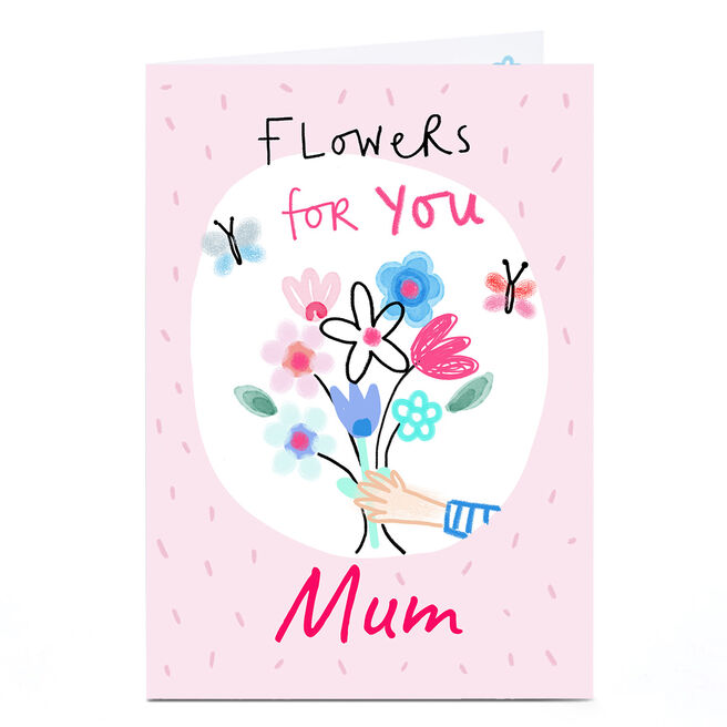 Personalised Lindsay Loves To Draw Card - Flowers For You