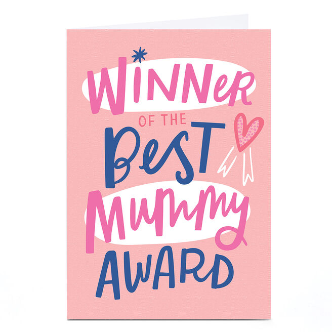 Personalised Ebony Newton Mother's Day Card - Dotty Black Best Mummy