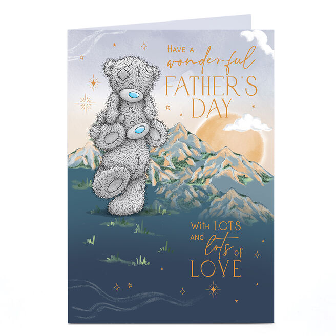 Personalised Tatty Teddy Father's Day Card - Mountains Piggyback