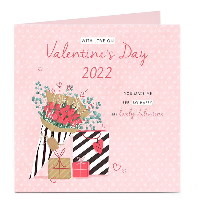 Personalised Charity Valentine's Day Card - You Make Me So Happy