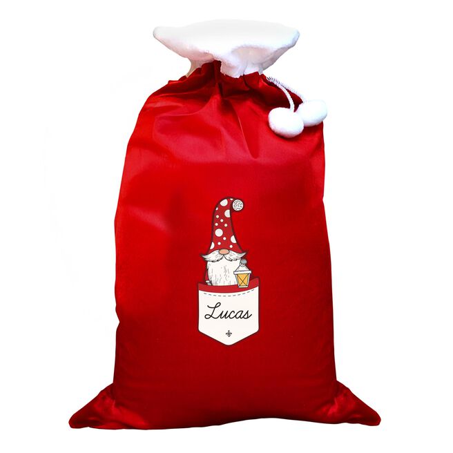 Personalised Gonk Family Red Christmas Sack - Male