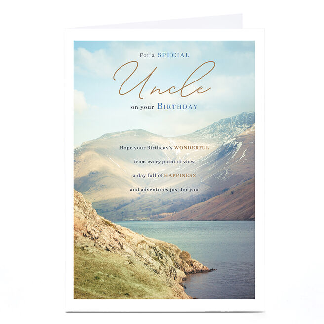 Personalised Birthday Card - Wonderful View Mountain Scene, Uncle