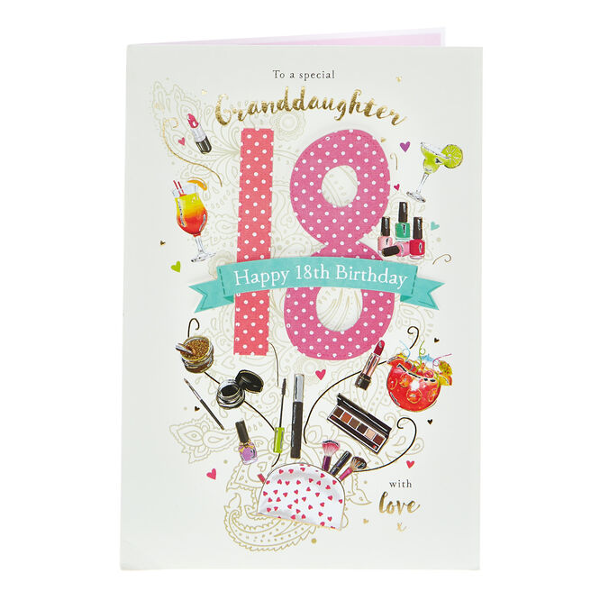 18th Birthday Card - Granddaughter With Love