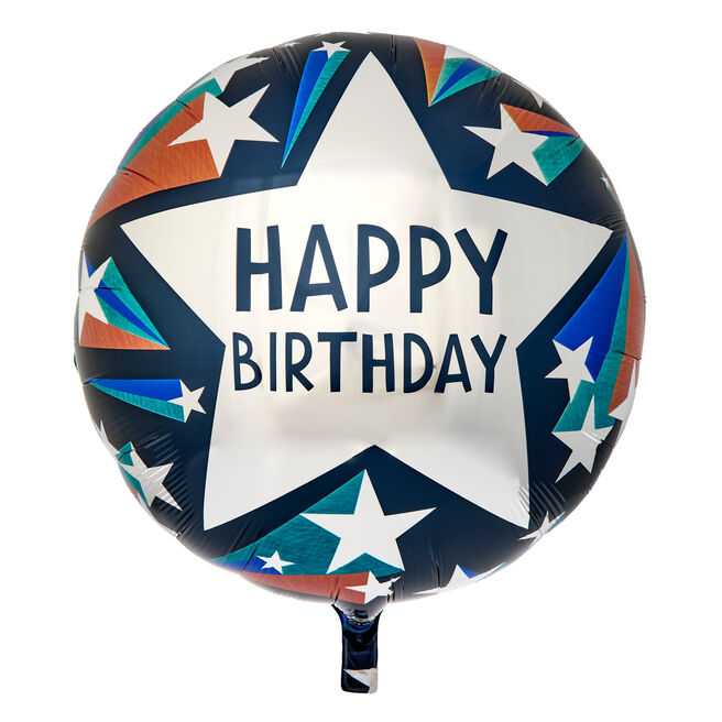 Starry Happy Birthday 31-Inch Foil Helium Balloon