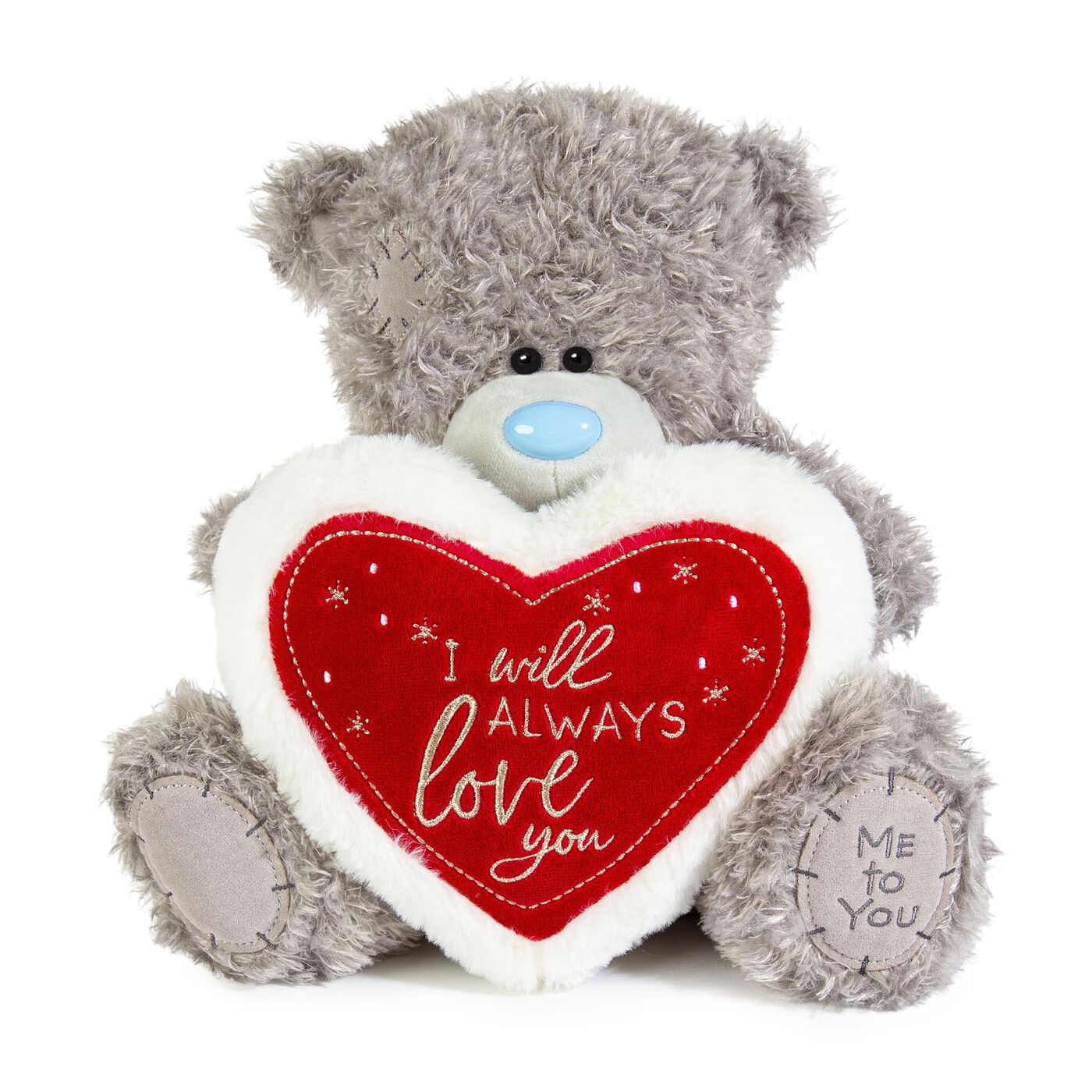 Me to You Tatty Teddy 40th Birthday Bear Holding a 40 Banner - Official Collection, Blue,gold