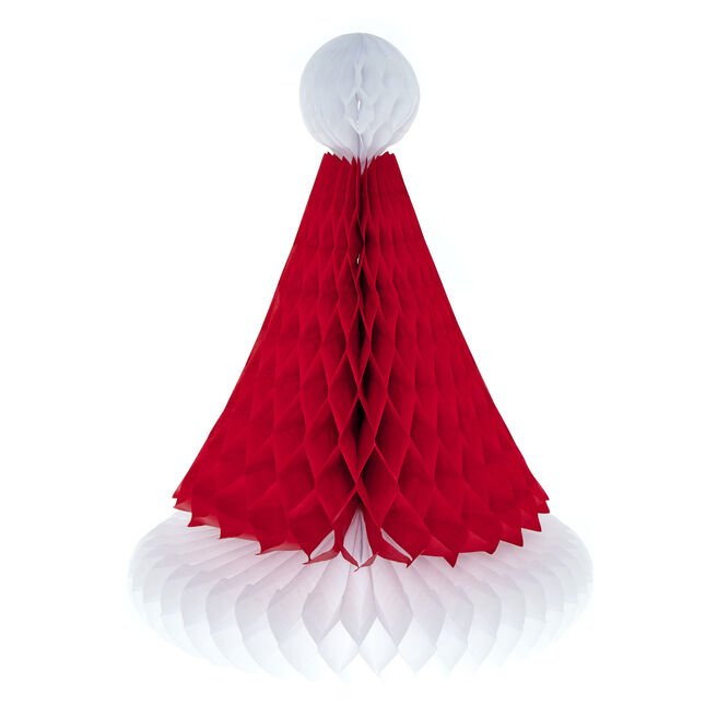 Paper Honeycomb Santa Hat Table Decorations - Pack of 2