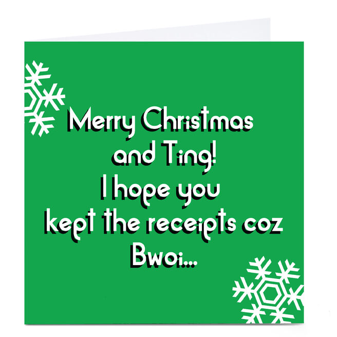 Personalised StreetGreets Christmas Card - Hope You Kept the Receipts
