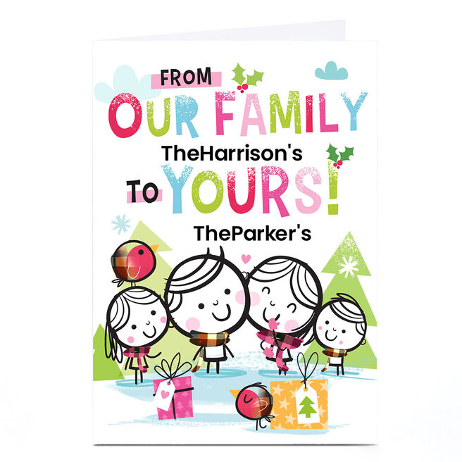 Personalised Hello Munki Christmas Card - From Our Family To Yours