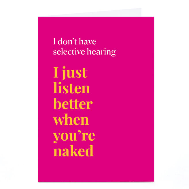Personalised Heyy Cards Valentine's Day Card - Selective Hearing