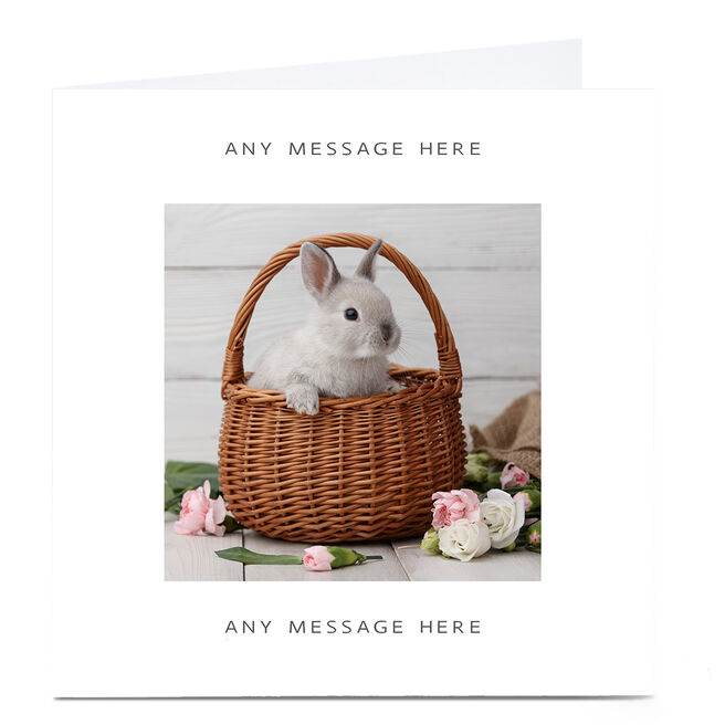 Personalised Charity Card - Bunny In A Basket