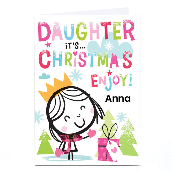 Personalised Hello Munki Christmas Card - Daughter