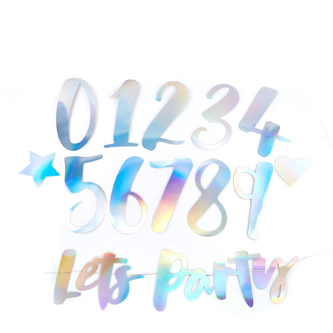 Silver Lets Party Banner Kit 