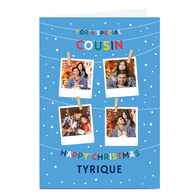 Photo Christmas Card - 4 Polaroids, Cousin