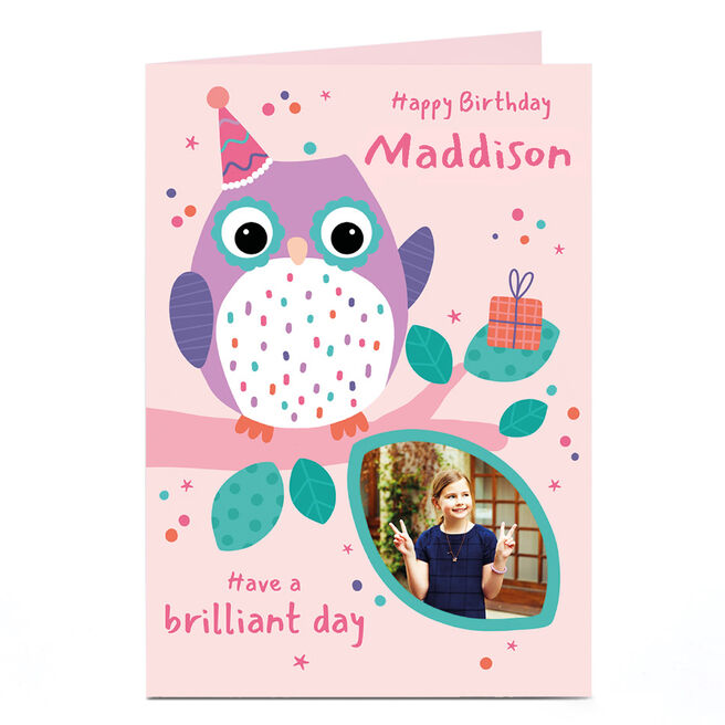 Photo Birthday Card - Cute Owl