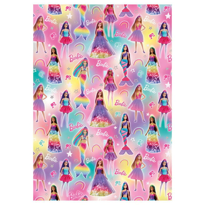 Barbie Wrapping Paper - 2 Sheets & 2 Tags