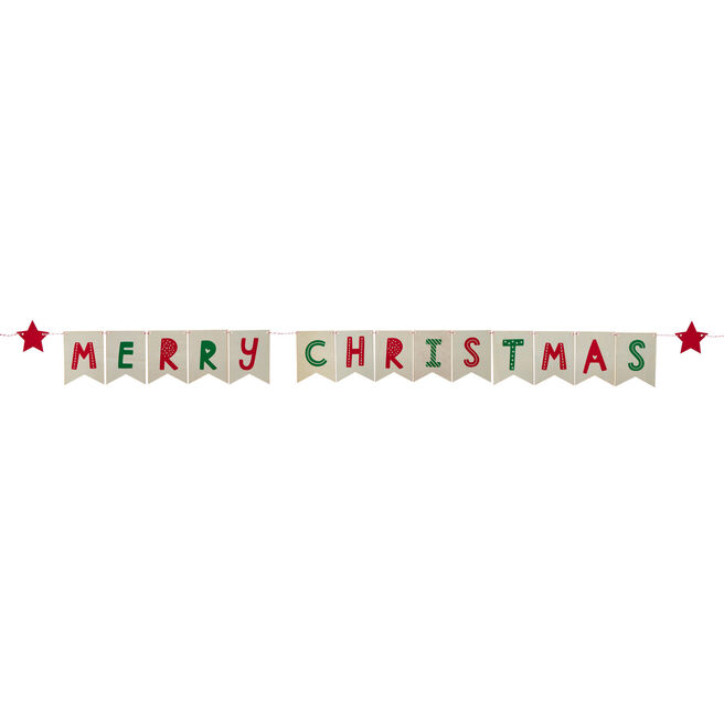 Wooden Merry Christmas Banner