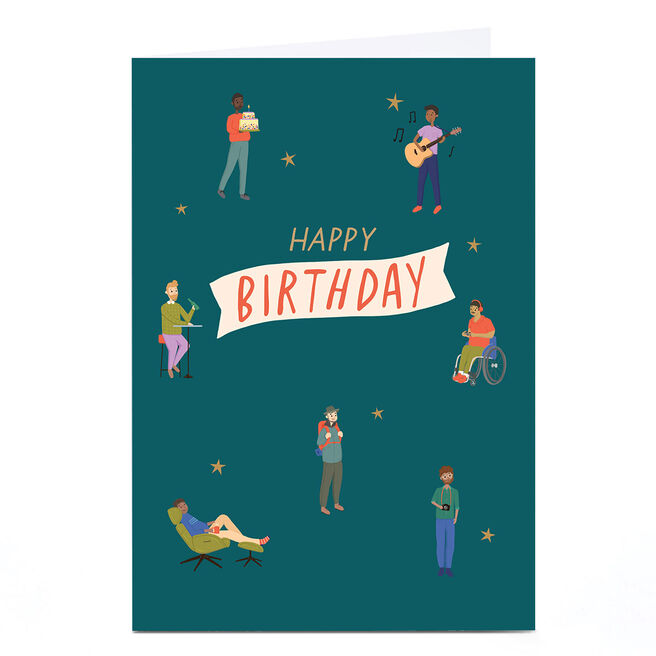 Personalised Birthday Card - lots of people characters