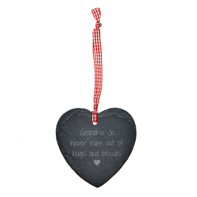 Personalised Engraved Heart-Shaped Slate Hanging Keepsake - Never Runs Out Of...
