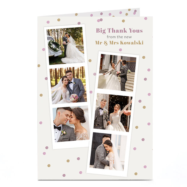 Photo Wedding Thank You Card - Photo Booth Strips