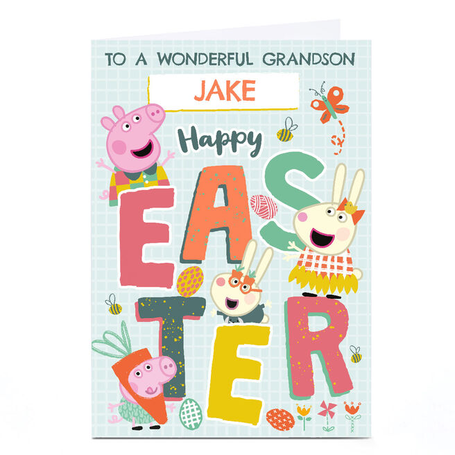 Personalised Peppa Pig Easter Card - Peppa Pig, Grandson