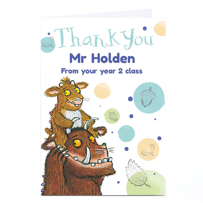Personalised The Gruffalo's Child Card - Thank You Teacher