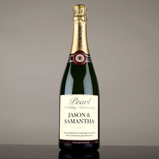 Luxury Personalised Champagne - Pearl Anniversary