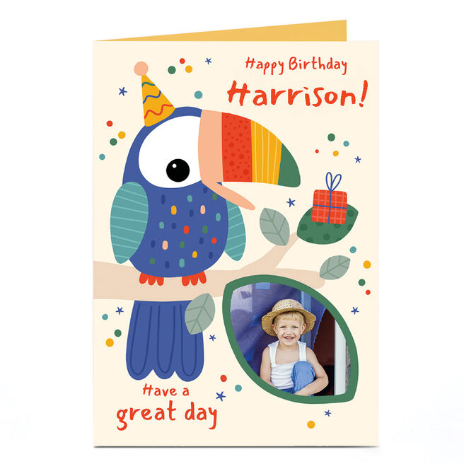 Photo Birthday Card - Colourful Parrot
