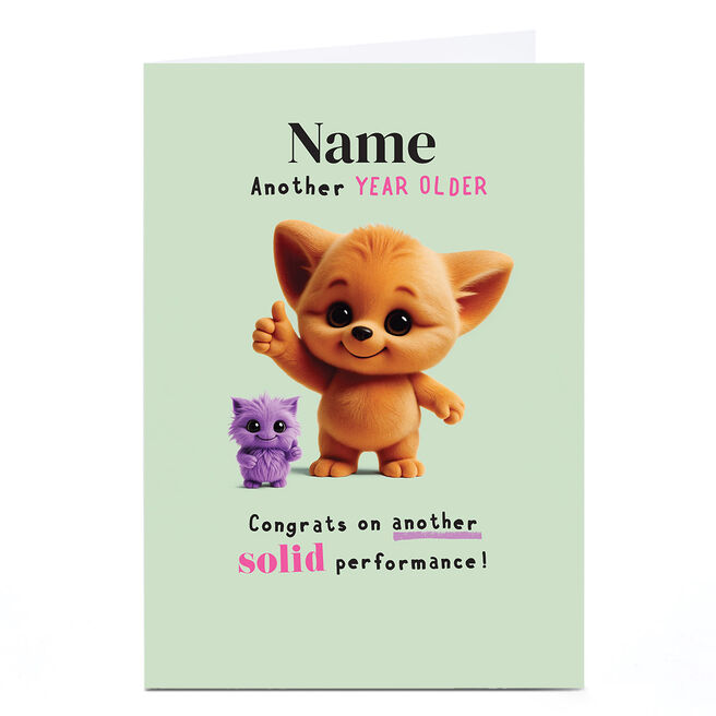 Personalised Wimzee Birthday Card - Solid Performance