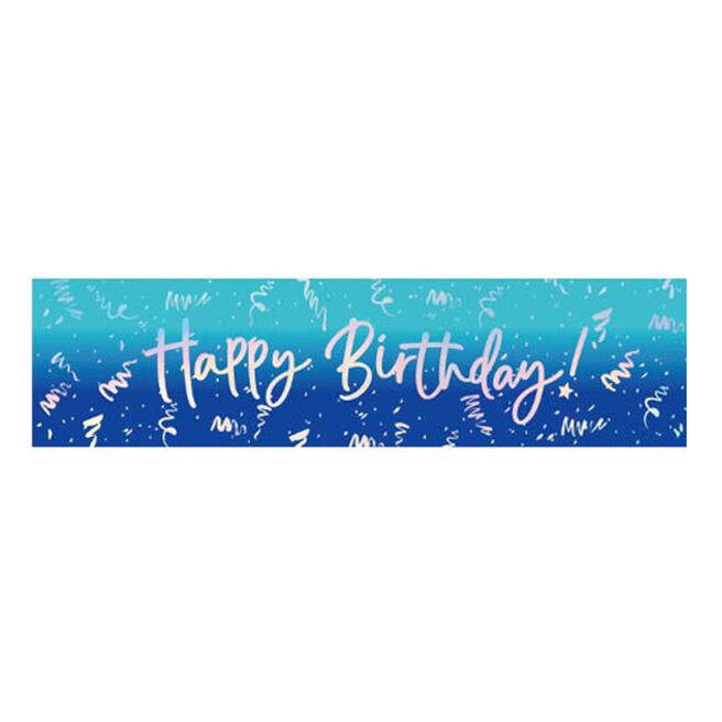 Blue Ombre Happy Birthday Banner