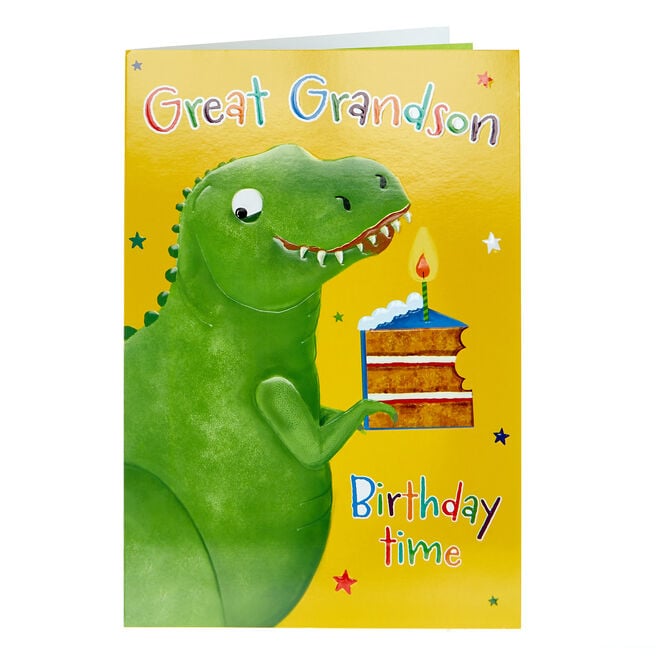 Birthday Card - Great Grandson T-Rex