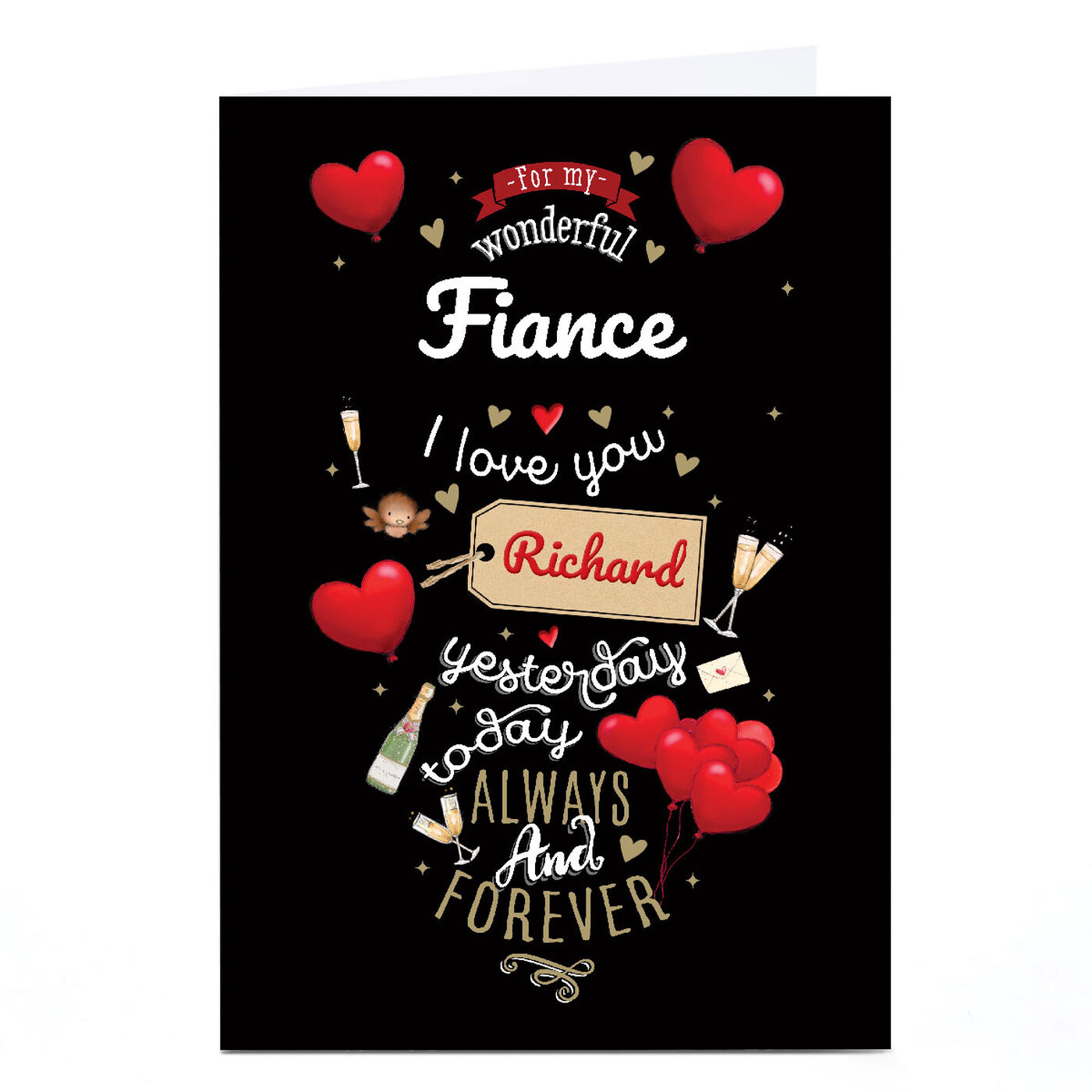 Buy Personalised Valentine's Day Card Always and Forever, Fiance for
