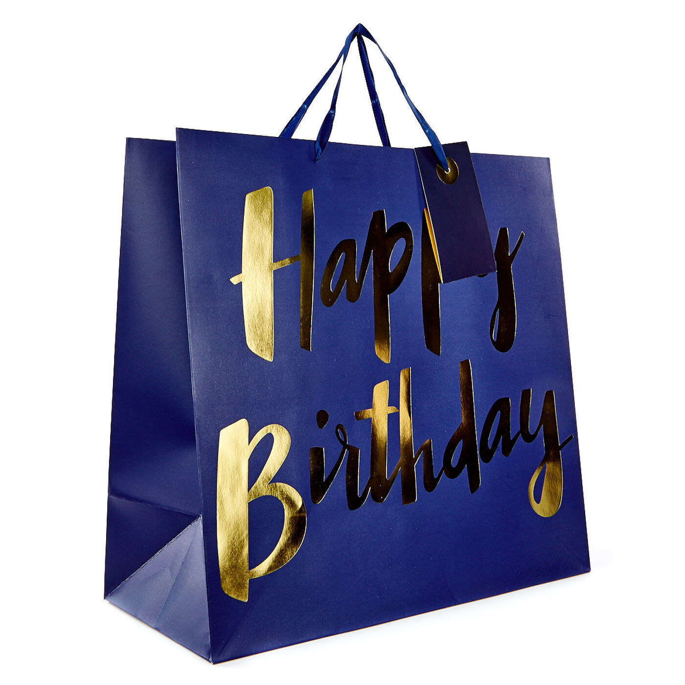 Buy Extra Large Square Gift Bag Blue, Happy Birthday for GBP 1.99