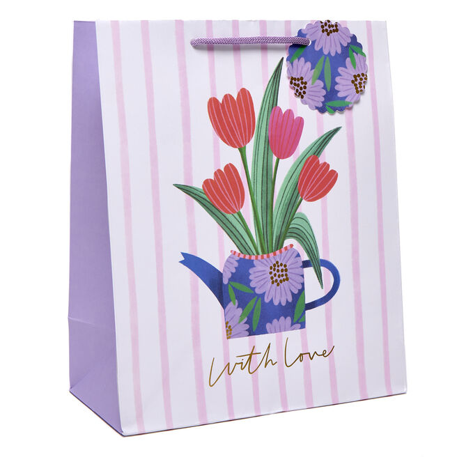 Spring Cottage With Love Vase Large Portrait Gift Bag