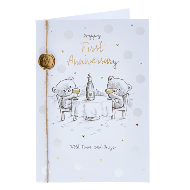 Love & Hugs 1st Wedding Anniversary Card 