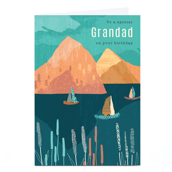 Personalised Rebecca Prinn Birthday Card - Boats On Lake, Grandad