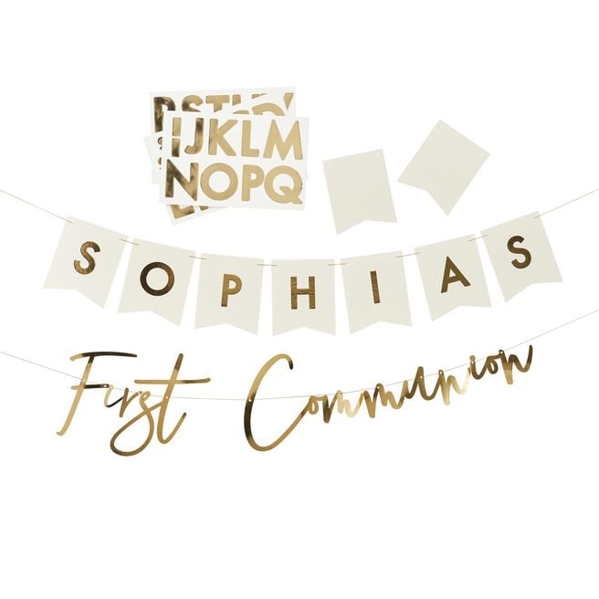 Gold Communion Customisable Card Banner